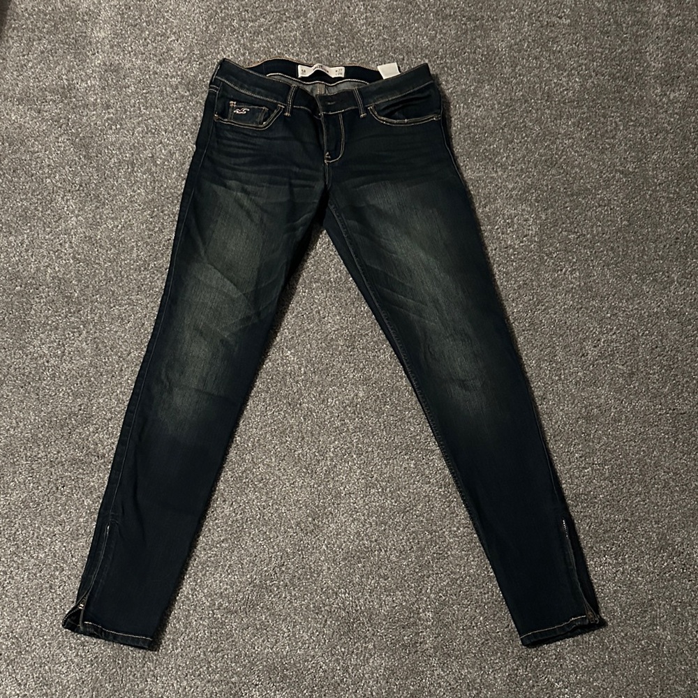 Hollister Women's Deep Blue Skinny Jeans